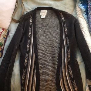 Black and patterned long billabong cardigan